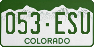 CO license plate 053ESU