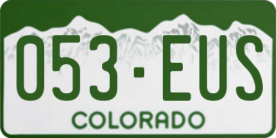 CO license plate 053EUS