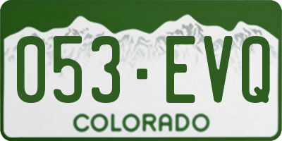 CO license plate 053EVQ