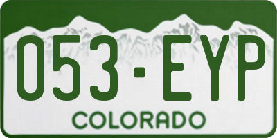 CO license plate 053EYP
