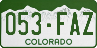 CO license plate 053FAZ