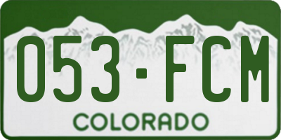 CO license plate 053FCM