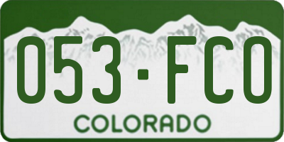 CO license plate 053FCO