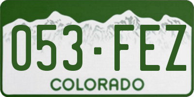 CO license plate 053FEZ