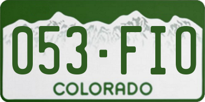 CO license plate 053FIO