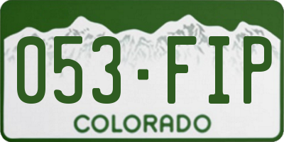 CO license plate 053FIP