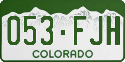 CO license plate 053FJH