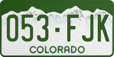 CO license plate 053FJK