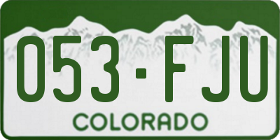 CO license plate 053FJU