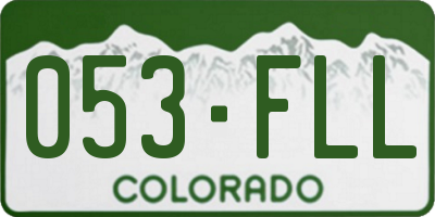 CO license plate 053FLL