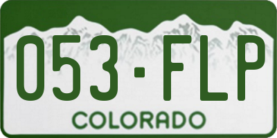 CO license plate 053FLP
