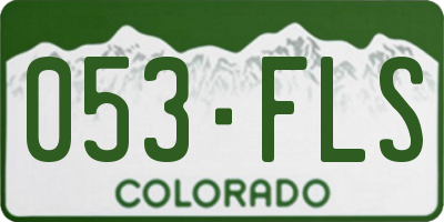 CO license plate 053FLS