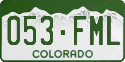 CO license plate 053FML
