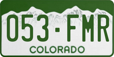 CO license plate 053FMR