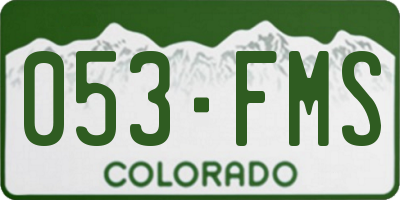CO license plate 053FMS