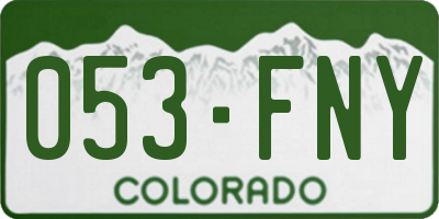 CO license plate 053FNY