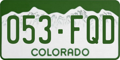 CO license plate 053FQD