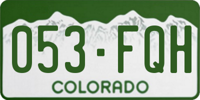 CO license plate 053FQH