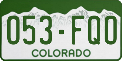 CO license plate 053FQO