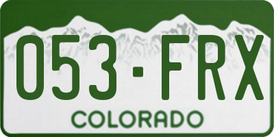 CO license plate 053FRX