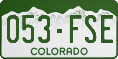 CO license plate 053FSE