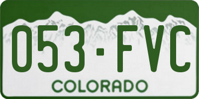 CO license plate 053FVC