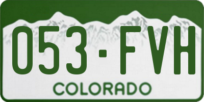 CO license plate 053FVH