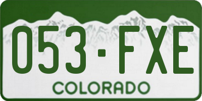 CO license plate 053FXE