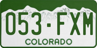 CO license plate 053FXM