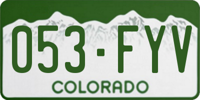 CO license plate 053FYV