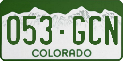 CO license plate 053GCN
