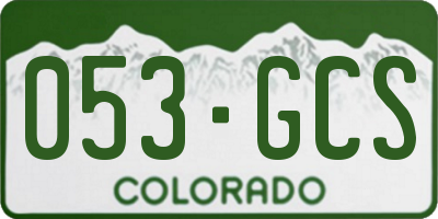 CO license plate 053GCS