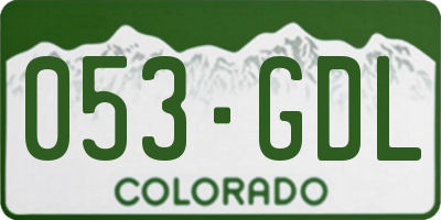 CO license plate 053GDL