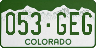 CO license plate 053GEG