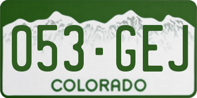 CO license plate 053GEJ