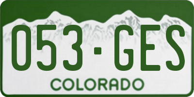 CO license plate 053GES