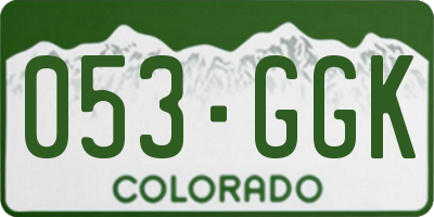 CO license plate 053GGK