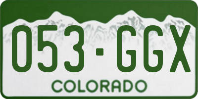 CO license plate 053GGX