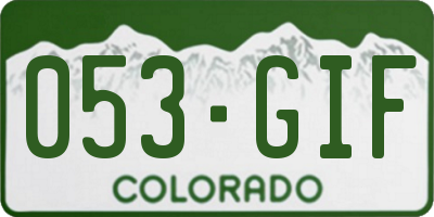 CO license plate 053GIF