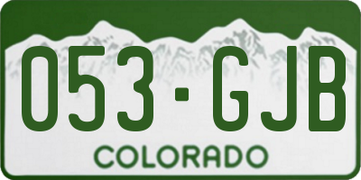 CO license plate 053GJB