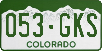 CO license plate 053GKS