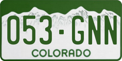 CO license plate 053GNN