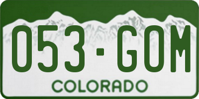 CO license plate 053GOM