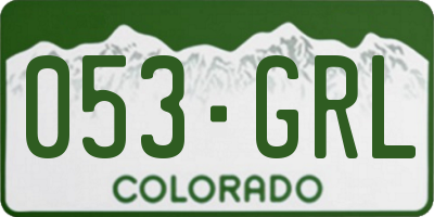 CO license plate 053GRL