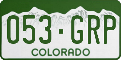 CO license plate 053GRP