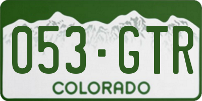 CO license plate 053GTR