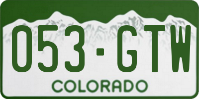 CO license plate 053GTW