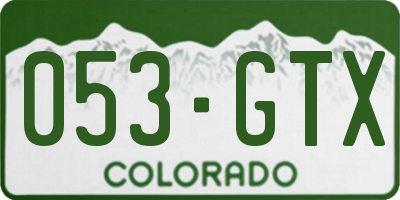 CO license plate 053GTX