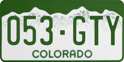 CO license plate 053GTY