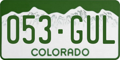 CO license plate 053GUL